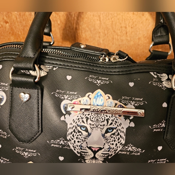 Betsey Johnson Leopard Face Dome Satchel Handbag- Rare - Picture 3 of 17